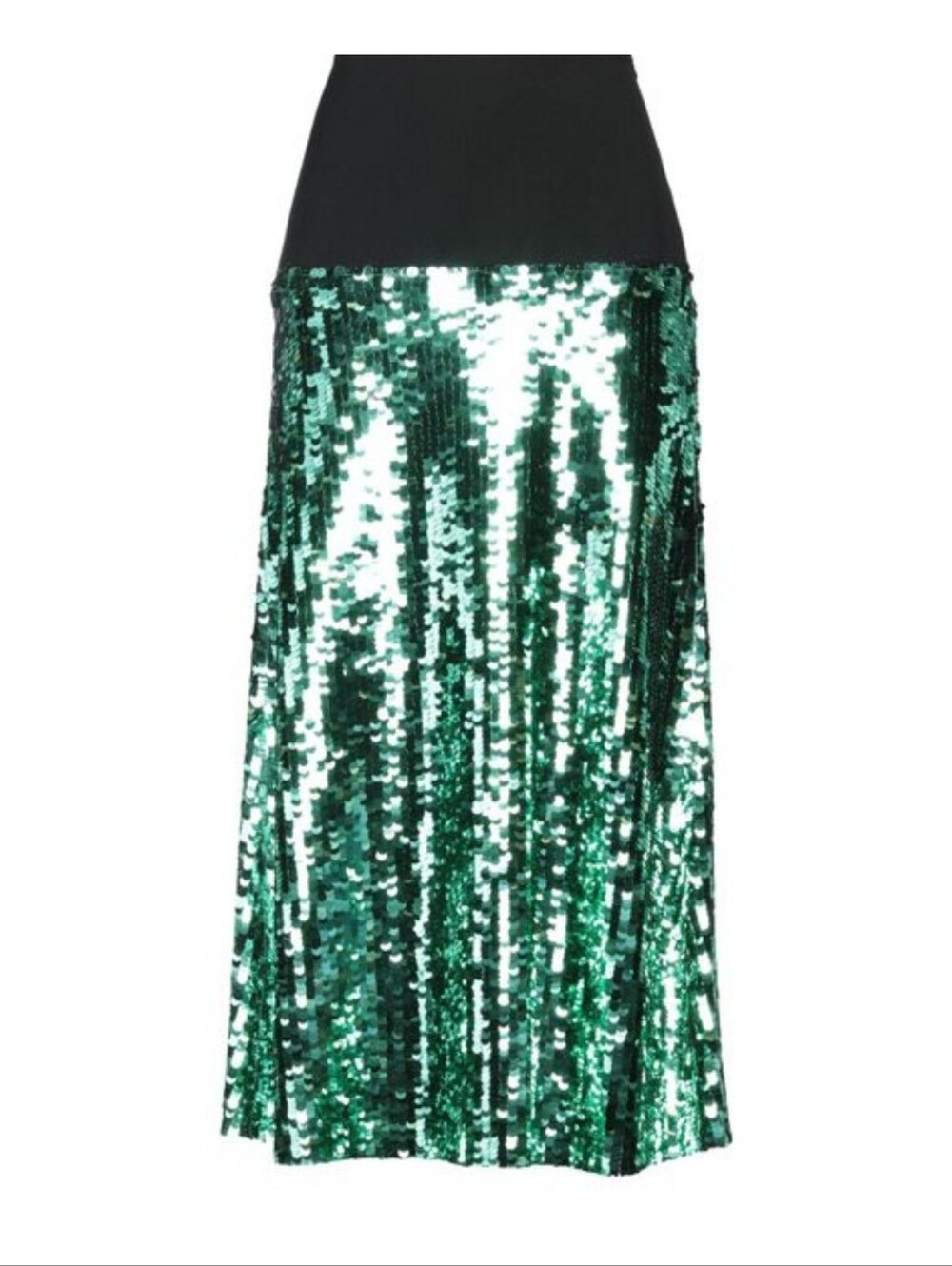 ERIKA CAVALLINI Emerald Green Sequins Midi Skirt
